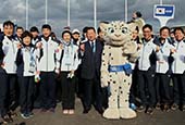 El Equipo de Corea arriba a la Villa Olímpica de Sochi 