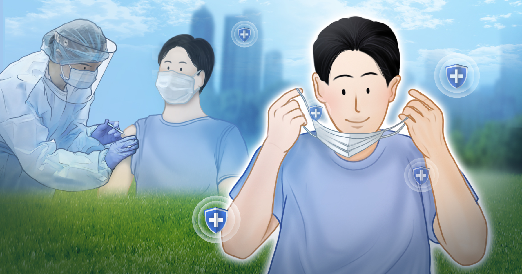  A partir del 1 de julio, las personas que recibieron la vacuna contra el COVID-19 están exentas de usar mascarillas en lugares al aire libre. | Agencia de Noticias Yonhap