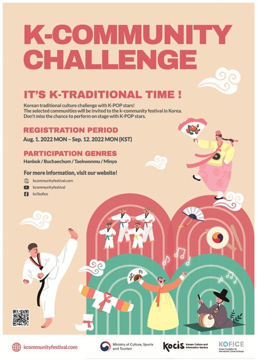 Es el póster oficial del K-Community Challenge, un concurso sobre la cultura tradicional coreana para concursantes extranjeros.