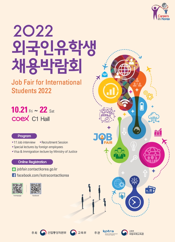 Cartel promocional de la Feria de Empleo para Estudiantes Internacionales 2022