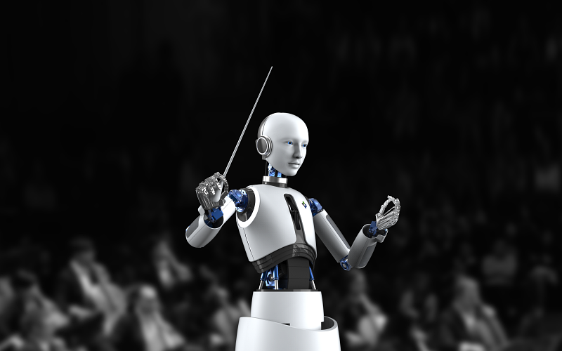 El robot 'Ever 6', es el primer robot que conduce una orquesta en Corea.