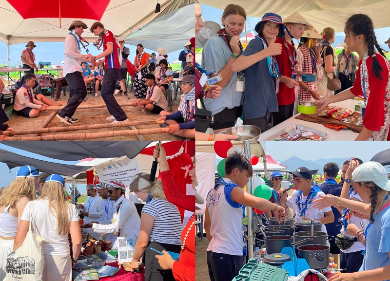 Los scouts están experimentando la cultura de cada país, durante el Día de Intercambio Cultural que se llevó a cabo el 6 agosto, como parte de uno de los programas ofrecidos en el 25º Jamboree Scout Mundial. | Delegación Scout de Vietnam
