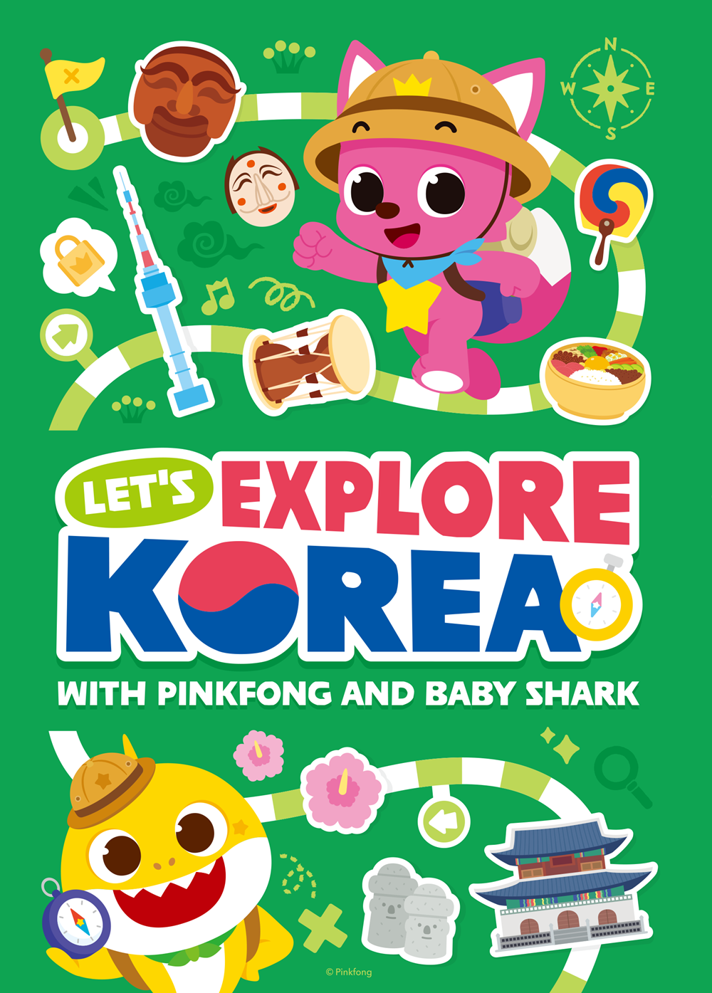 Portada del libro en inglés 'LET'S EXPLORE KOREA with Pinkfong and Baby Shark', publicado por el KOCIS el 13 de diciembre. | KOCIS