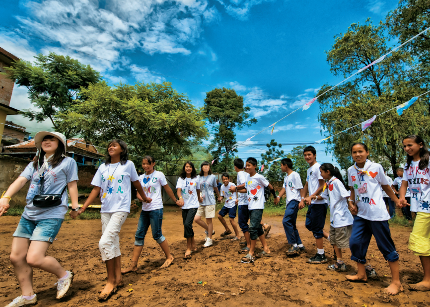 Korea serves as a member of the international community through international cooperation carried out at the government level and through voluntary activities by private organizations. (Photo: Korean COPION volunteers with locals in Kathmandu, Nepal) 01. 