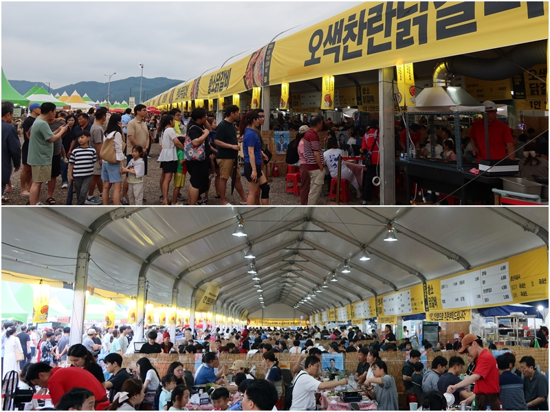 Las empresas de dakgalbi que participaron en el Festival del Makguksu y el Dakgalbi de Chuncheon, atendieron a los clientes de 10 a. m. a 10 p. m. A medida que se acercaba la noche, las colas frente a los restaurantes se hacían cada vez más largas. 
