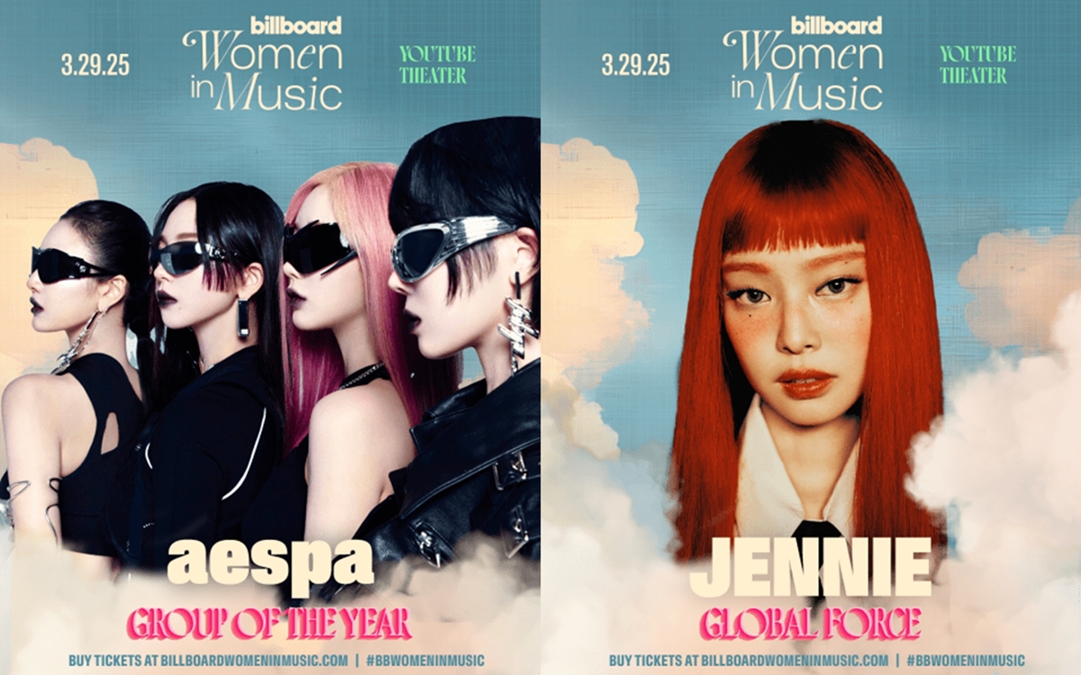 La revista estadounidense de música y entretenimiento Billboard anunció el 12 de febrero que el grupo femenino de K-pop aespa fue galardonado con el premio al grupo del año en los premios 'Women in Music', mientras que Jennie, de BLACKPINK, recibió el premio 'Global Force'. | Captura de pantalla del sitio web oficial de Billboard 