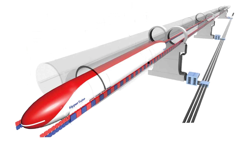 Imagen conceptual del sistema de transporte 'Hypertube' | Ministerio de Tierra, Infraestructura y Transporte 