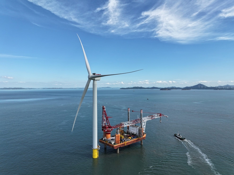 Se muestra la vista del Parque Eólico Marino de Jeonnam, ubicado en el condado de Sinan-gun, provincia de Jeollanam-do. | SK Innovation E&S