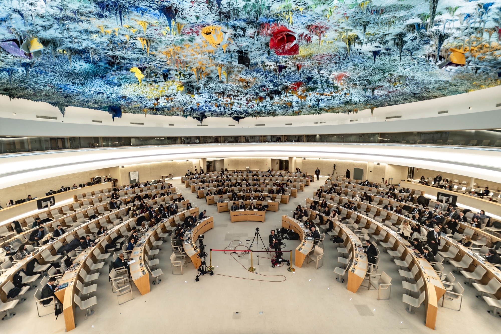 Se lleva a cabo la 58ª sesión de alto nivel del  Consejo de Derechos Humanos de las Naciones Unidas (ONU), el 24 de febrero (hora local) en la sede de la ONU en Ginebra, Suiza. | Agencia de Noticias Yonhap