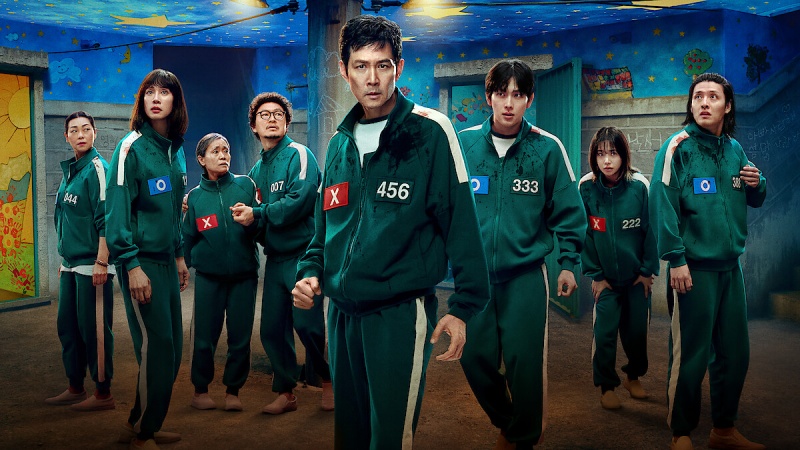 Se muestra una escena de la tercera temporada de 'El juego del calamar'. La serie original coreana de Netflix obtuvo seis Premios Gold Derbry TV esta semana.