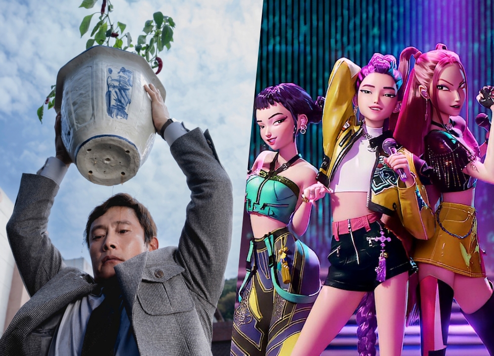 Escenas de las películas 'No Other Choice' (izda.) y 'Las guerreras K-pop' | CJ ENM, Netflix