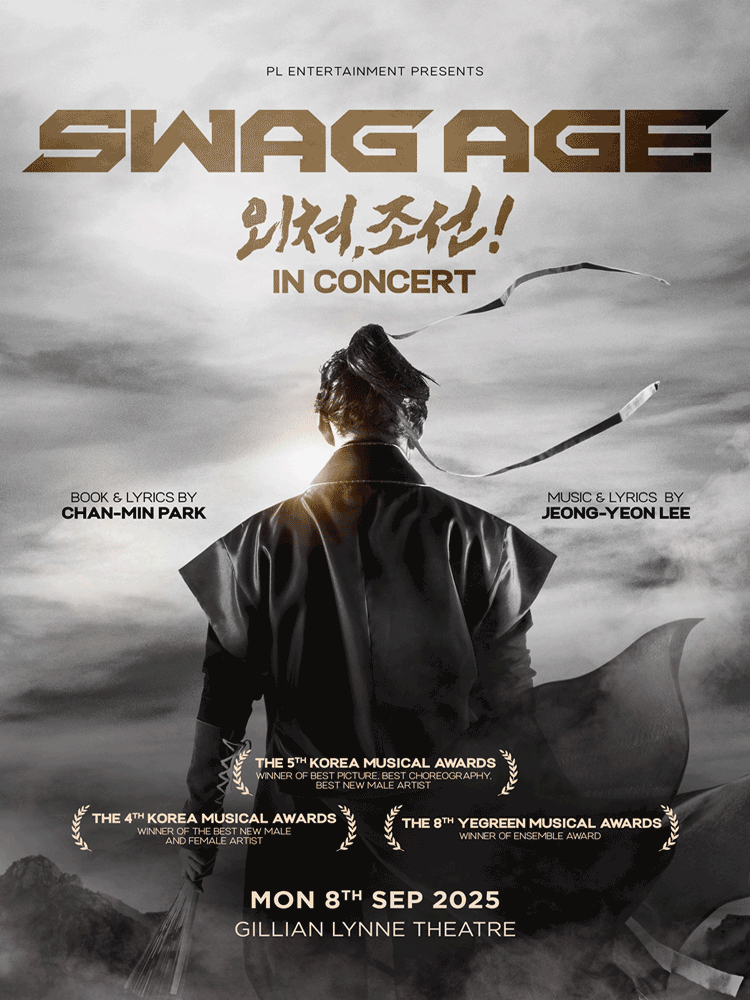 Póster de la presentación en formato concierto ‘SWAG AGE IN CONCERT’, celebrada el 8 de septiembre del año pasado en el Gillian Lynne Theatre del West End de Londres.