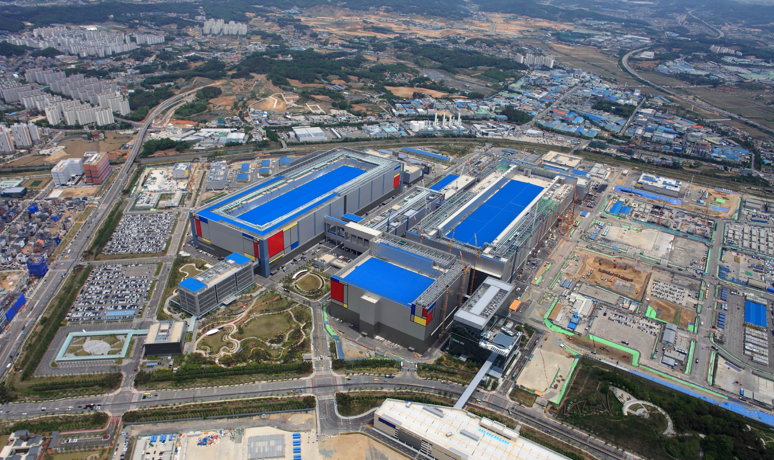Vista aérea del complejo de semiconductores de Samsung Electronics en Pyeongtaek. | Samsung Electronics