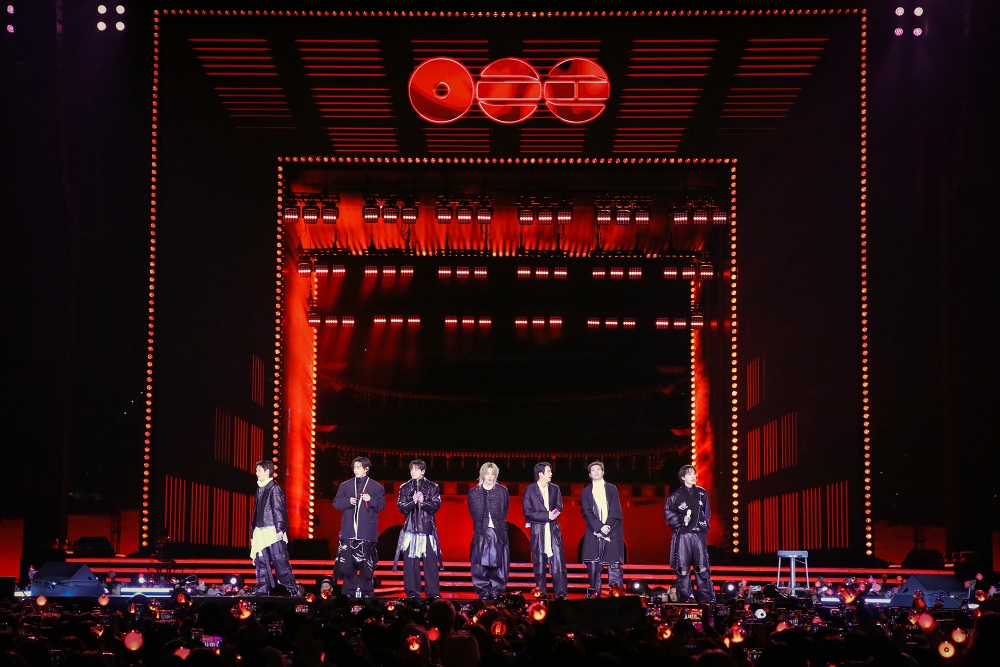 El grupo de K-pop BTS act&uacute;a en el concierto 'BTS Comeback Live: ARIRANG', el 21 de marzo, en la plaza Gwanghwamun, en el centro de Se&uacute;l. | BigHit Music/Netflix