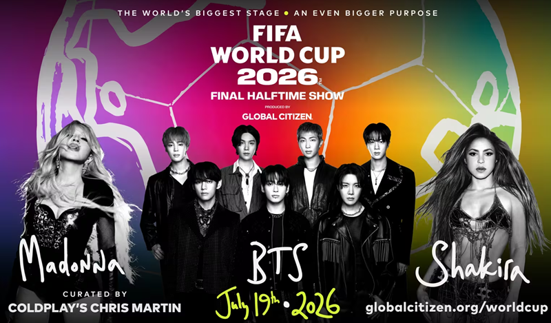 ▲ 오는 7월 19일(현지 시간) 2026 FIFA 북중미 월드컵 결승전 하프타임쇼에 출연하는 아티스트. 국제축구연맹