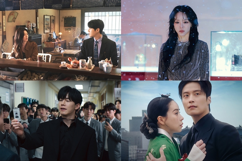 La foto muestra algunas de las escenas de las películas y dramas coreanos que lideraron las preferencias de la audiencia en Netflix durante el primer semestre del año. De izquierda a derecha, según las manecillas del reloj: '¿Cómo se traduce este amor?', 'El arte de Sarah', 'Mi némesis con aires de realeza' y 'Así aprenderás'. | Netflix Tudum