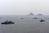 En Dokdo, Mar del Este, se llevaron a cabo ejercicios militares navales 