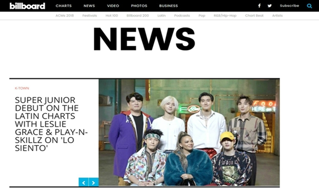 Super Junior ingresa a la lista latina de Billboard por primera vez como grupo de K-pop