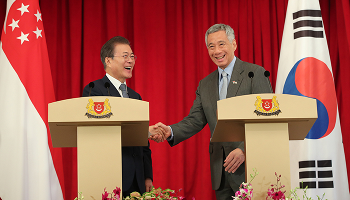 La cumbre Corea del Sur-Singapur (julio de 2018)