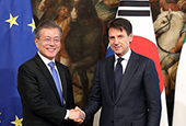 La cumbre Corea del Sur-Italia (octubre de 2018)