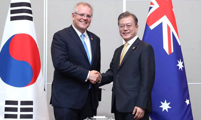 El presidente Moon se reúne con el primer ministro australiano