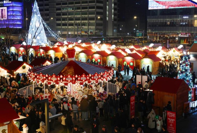 Ambiente navideño en el Seoul Winter Festa