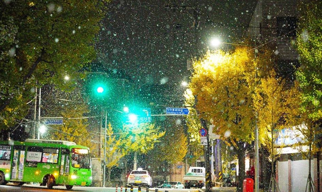 Seúl vio hoy su primera nieve de la temporada