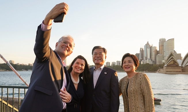 Visita oficial del presidente Moon a Australia en fotografías