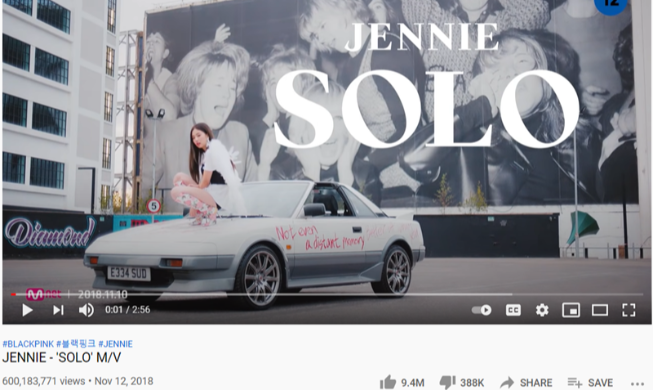 Video musical como solista de Jennie de Blackpink alcanza los 600 millones de visualizaciones