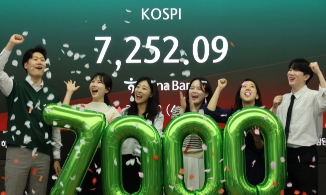 El KOSPI supera el umbral de los 7.000 puntos por 1ª vez en la historia