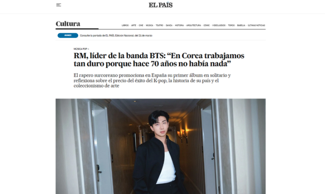 RM habla sin tapujos sobre el éxito de BTS en una entrevista con 'El País'