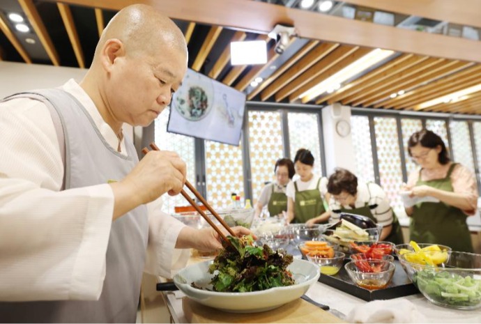 Clase de cocina budista en Seúl