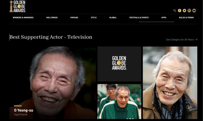 El actor O Yeong-su de 'El juego del calamar' gana premio en los Globos de Oro