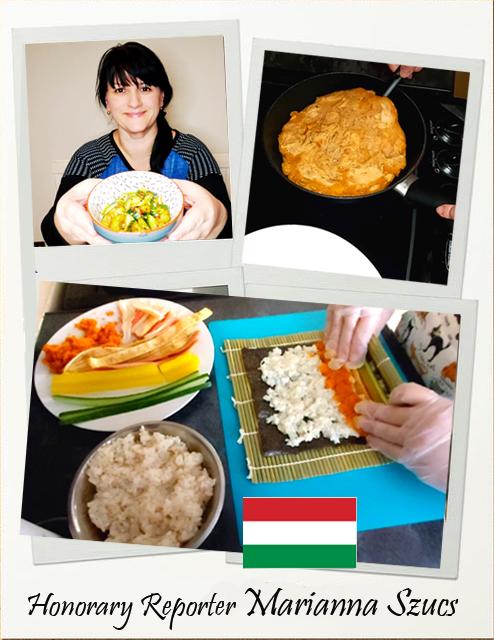 La reportera honoraria Marianna Szucs de Hungría disfruta cocinar, por lo que comenzó a experimentar con kimchi, queriendo cocinarlo lo menos picante posible y logró crear su propia versión. Las primeras recetas que cocinó fueron bibimbap y kimbap, sin embargo, ahora puede preparar una gran variedad de comida coreana. | Marianna Szucs
