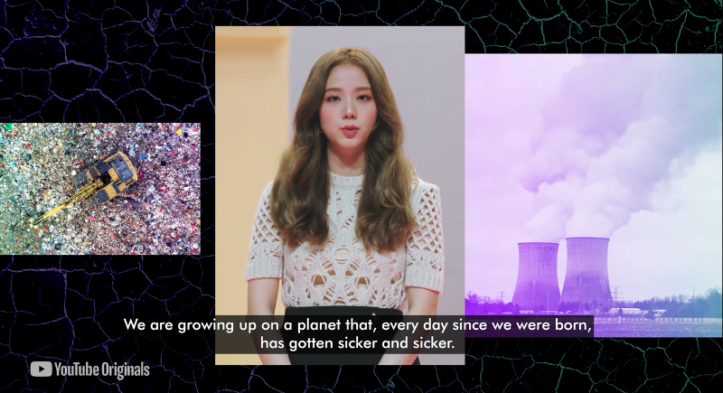 Jisoo afirma que estamos más conectados somos conscientes de cómo se desarrolla la historia y de la actual crisis ambiental. | Captura de pantalla del canal de Youtube Originals en YouTube