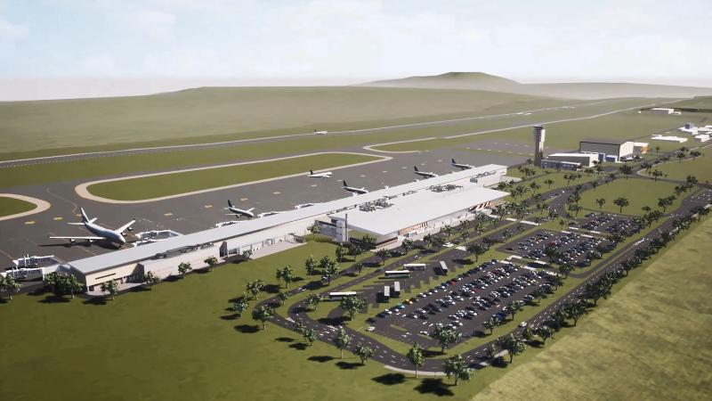 Corea ha comenzado la construcción del nuevo Aeropuerto de Chinchero, que será la puerta de entrada a Machu Picchu, las antiguas ruinas de la civilización Inca en Perú. La foto muestra una recreación de cómo lucirá el aeropuerto una vez que esté concluido. 