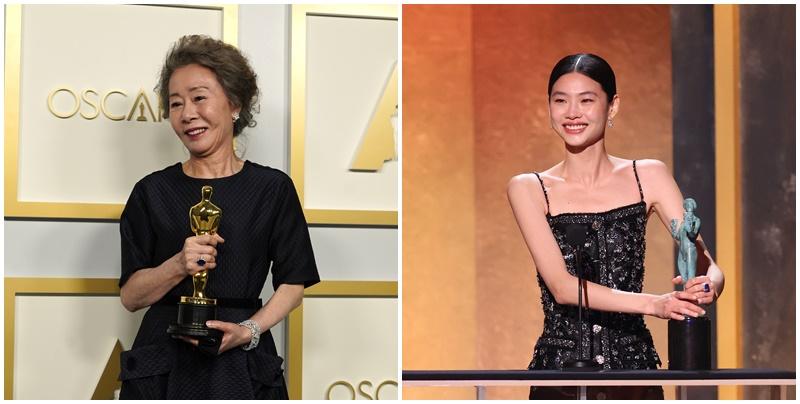 Las actrices Youn Yuh-jung (izquierda) y Jung Ho-yeon (derecha) fueron incluidas en la lista de 'mujeres influyentes en el entretenimiento mundial' por la revista Variety de los EE. UU.