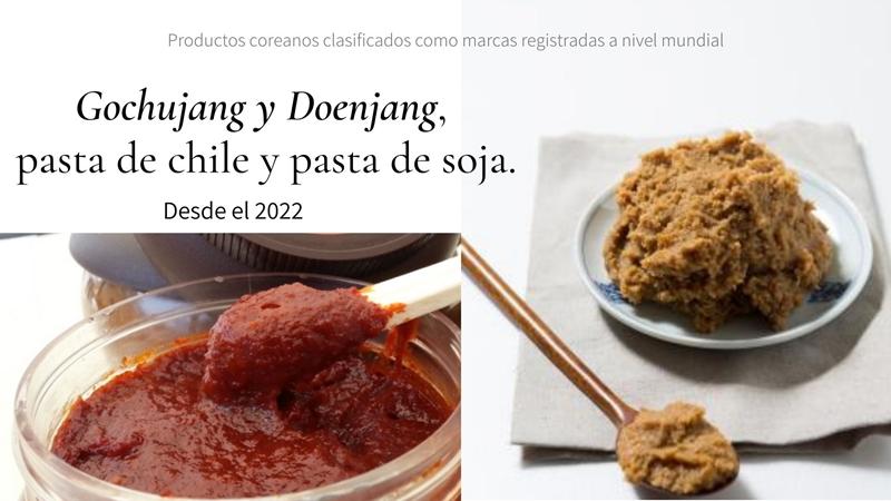 El gochujang es esa pasta característica de color rojo intenso que podemos ver en platos como el kimchi y el doenjang es una salsa espesa o pasta de soya, a partir de pasta de frijol fermentada completamente hecha de soya y salmuera