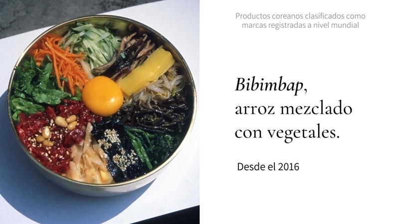 El bibimbap, registrado desde el 2016, es un plato a base de arroz