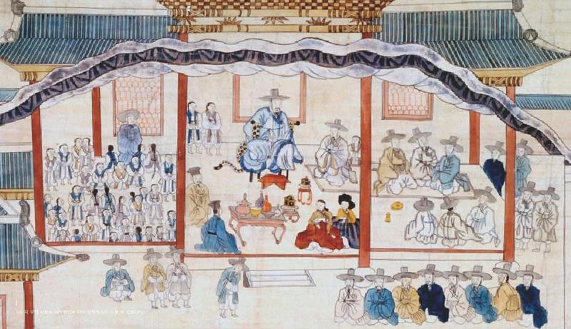 Pintura que ilustra un tipo de janchi en la antigüedad | Museo Folclórico Nacional de Corea