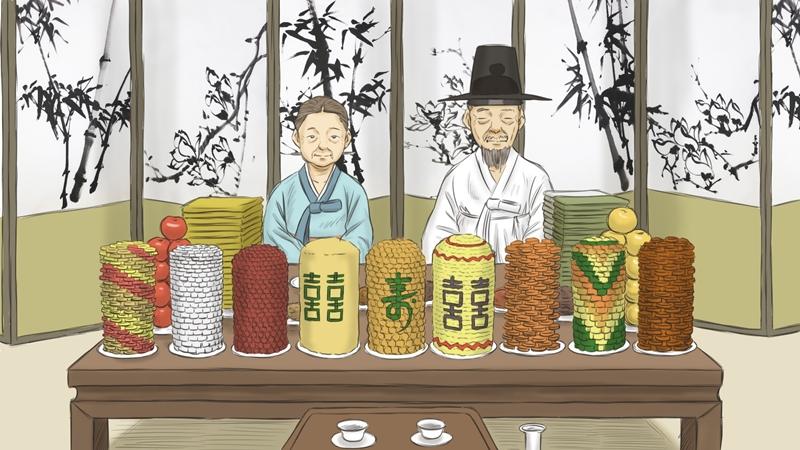 Ilustración de una fiesta tradicional de 60 años | Federación de Centros Culturales Coreanos