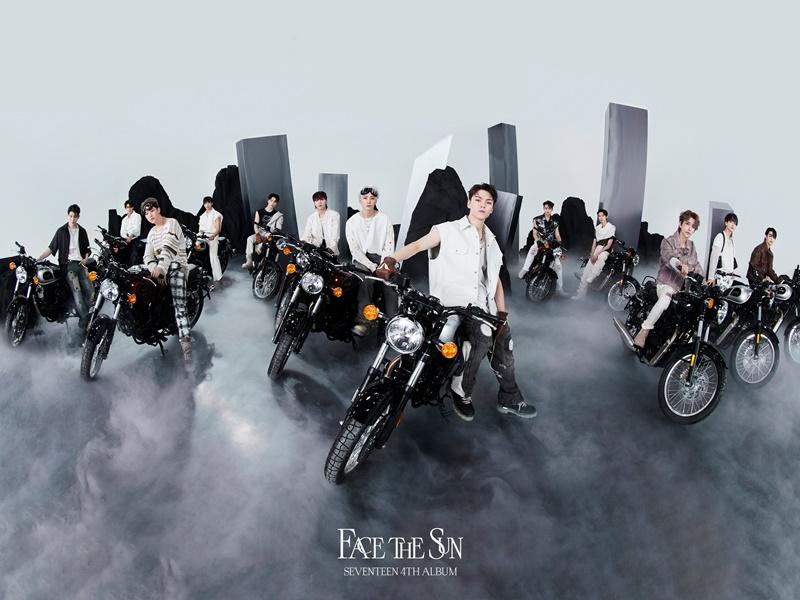 Póster promocional del cuarto álbum regular de Seventeen, 'Face the Sun'. | Sitio web Pledis Entertainment 
