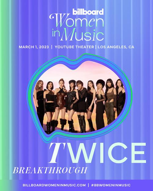 TWICE se ha convertido en el primer artista femenino de K-pop en ser galardonado en los premios 'Billboard Women in Music'. | JYP Entertainment