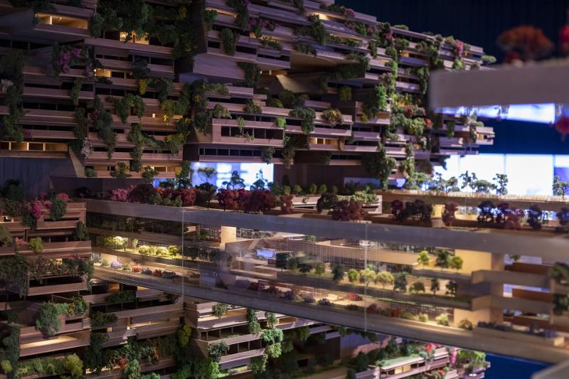 Este mes se inaugura en Seúl una exposición que muestra la visión de 'Neom City', la ciudad futurista de Arabia Saudita. La foto muestra la sala de exposiciones 'The Line' presentada del 6 de noviembre del 2022 al 29 de abril de este año, en Riad, Arabia Saudita. | Sitio web oficial de Neom City