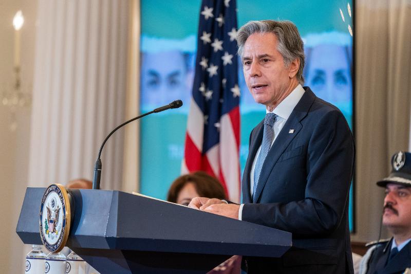 El 24 de junio (hora local), el secretario de Estado de EE. UU., Antony Blinken, anuncia los resultados del 'Informe sobre trata de personas 2024', en el Departamento de Estado (DOS, según sus siglas en inglés), en Washington. | Agencia de Noticias Yonhap