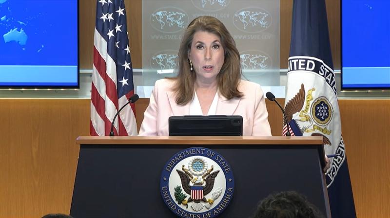 Tammy Bruce, portavoz del Departamento de Estado de Estados Unidos, ofrece una rueda de prensa regular en Washington el 19 de marzo. | Captura de pantalla del sitio web del Departamento de Estado de Estados Unidos