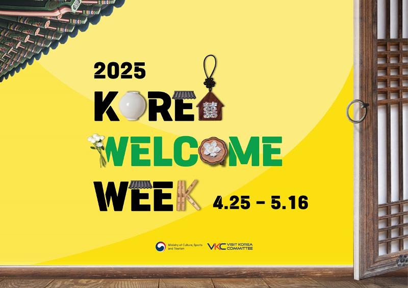 P&oacute;ster oficial de la Korea Welcome Week 2025 | Comit&eacute; del A&ntilde;o de la Visita a Corea