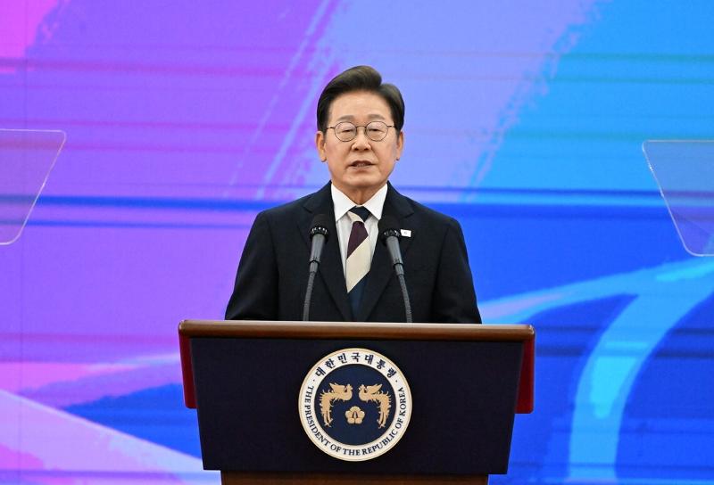 El presidente Lee Jaemyung pronuncia su discurso inaugural como el 21.º mandatario de Corea en la  Asamblea Nacional, en el distrito de Yeongdeungpo-gu de Seúl, el 4 de junio. | Asamblea Nacional