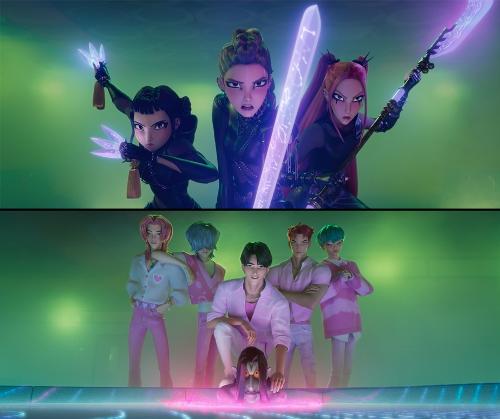 HUNTR/X y Saja Boys, los dos grupos virtuales del musical animado de Netflix 'Las guerreras de K-pop', participarán el 21 de agosto en los K-World Dream Awards que se celebran en el Arena Jamsil de Seúl. | Página oficial de Sony Pictures Animation en Facebook