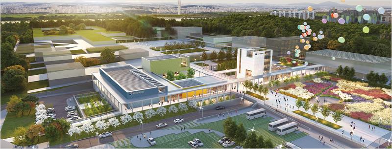 Ilustraci&oacute;n del complejo de museos nacionales de la ciudad especial aut&oacute;noma de Sejong.